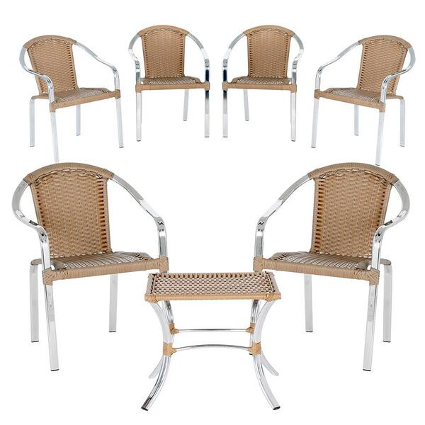 6 Cadeiras Toquio 1 Mesa Baixa Colombia Para Área Externa, Ed