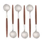 6 Colheres Para Sobremesa Lyor Organic Estampa De Madeira
