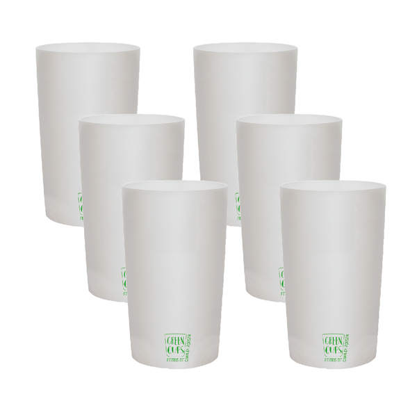 6 Copos Eco Big Drink Branco Green Cups 500 Ml