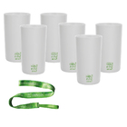 6 Copos Eco Branco Com Cordão Green Cups 280 Ml