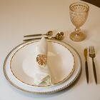 6 Facas Para Mesa Lyor Organic Estampa De Madeira Dourado