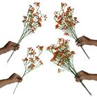 6 Flores Artificiais De Mosquitinho Laranja Para Ambientes Ch