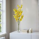 6 Flores De Orquídea Amarela Artificial Toque Delicado E Atem