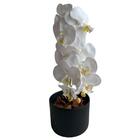 6 Flores De Orquídeas Artificiais Branca Com 9 Flores E Broto