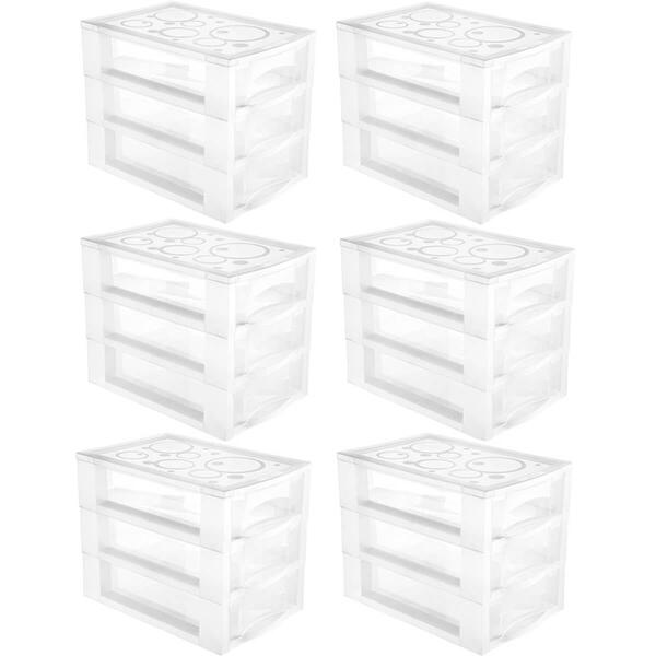 6 Gaveteiros Organizadores De Plástico 3 Gavetas Médio Orden