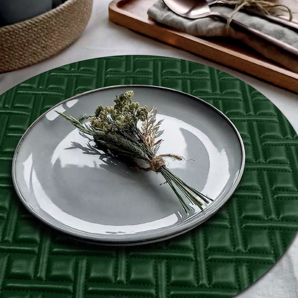 6 Jogo Americano Bag Alto Padrão Impermeável Redondo Vd Pvc