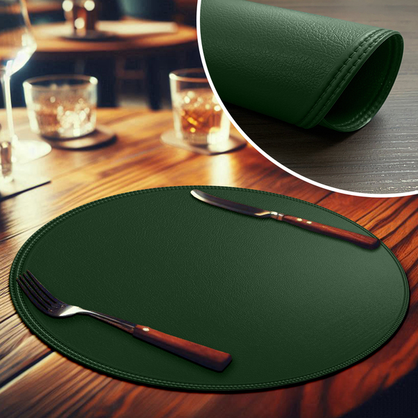 6 Jogo Americano Dupla Face Sousplat Lux Couro Pvc Lagoa Vd