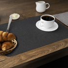 6 Jogo Americano Preto Impermeável 29 X 44cm - Id Decor