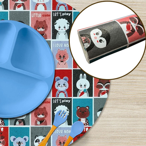 6 Jogo Americano Redondo Infantil Pets Impermeável Pvc