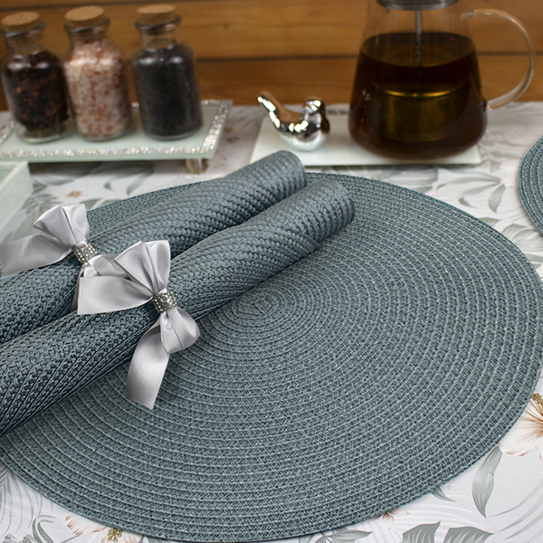 6 Jogo Americano Redondo Mesa Posta Sousplat Luxo Pvc Mcz2