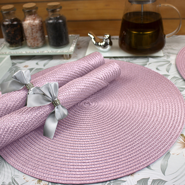 6 Jogo Americano Redondo Mesa Posta Sousplat Luxo Pvc Mro2