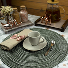 6 Jogo Americano Redondo Mesa Posta Sousplat Luxo Pvc Pmfd