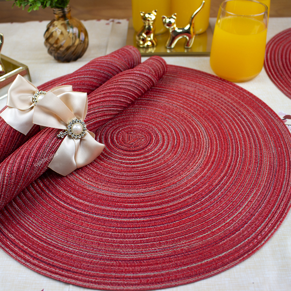 6 Jogo Americano Redondo Mesa Posta Sousplat Luxo Pvc Pmvm