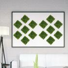 6 Painéis De Buxinho 25X25 Permanentes Para Parede Verde Para