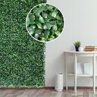 6 Painéis De Buxinho Artificial Jardim Vertical Com Placa De