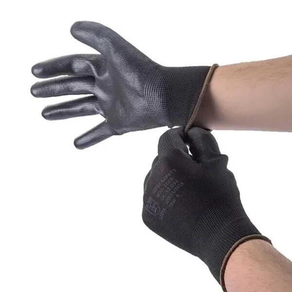 6 Pares Luva De Segurança Ss 1003 Tricotada Acabamento Em Pu