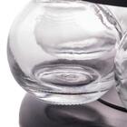 6 Porta Tempero Com Base Wolff Poli Preta De Vidro 17cm