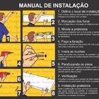 6 Prateleiras Mdf  Cru 60x20 Cms Com  Suporte