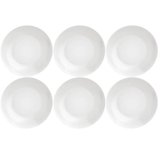 6 Pratos Fundos De Risoto Porcelana Branca 21cm Tramontina Le