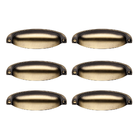 6 Puxador Paris Escovado Antigo Colonial Fosco Aço Concha