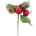 6 Ramos Maçã Decoração De Natal Artificial 18cm