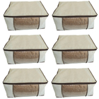 6 Saco Organizador Resistente Guarda Roupa Closet Ziper