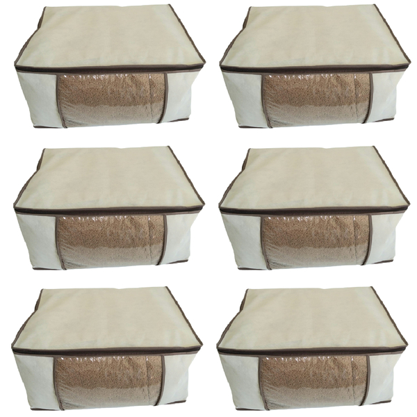 6 Saco Organizador Resistente Guarda Roupa Closet Ziper