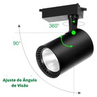 6 Spot Para Trilho Eletrificado Preto Led 12w 6500k Branco Fr