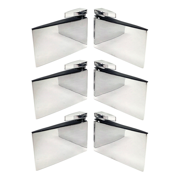 6 Suporte Papagaio Médio Cromado Para Prateleira Vidro Ou Mad