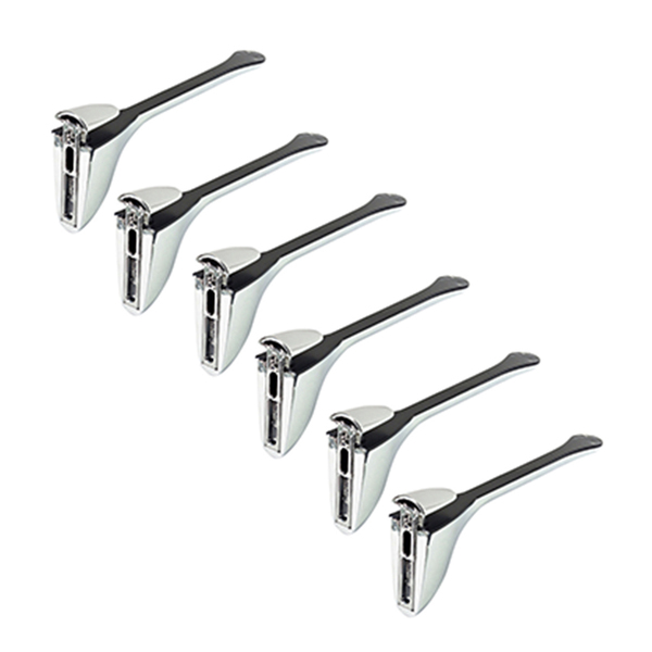 6 Suporte Pelicano Cromado Prateleira Vidro Madeira