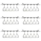 6 Suportes Organizadores De Armário Porta Taças Cromado 42cm