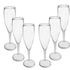 6 Taças Champagne Transparente Acrílico Transparente