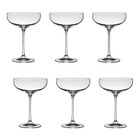 6 Taças Coupe Champagne Megan Cristal Titanio Bohemia 290ml