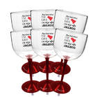 6 Taças Gin Com Base Vermelha Acrílico Personalizadas Enferma