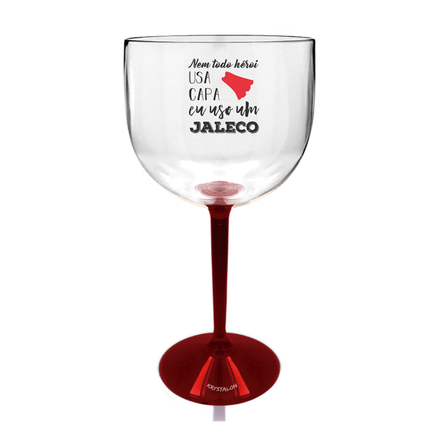 6 Taças Gin Com Base Vermelha Acrílico Personalizadas Enferma