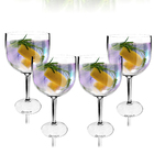 6 Taças Para Gin Tônica Acrílico Transparente 550ml Copo Gin