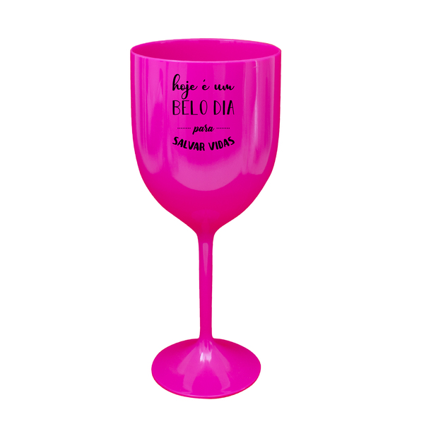 6 Taças Vinho Rosa Acrílico Personalizadas Enfermagem