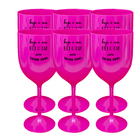 6 Taças Vinho Rosa Acrílico Personalizadas Enfermagem