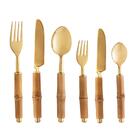 6 Talheres Wolff Bambu De Aço Inox Dourado