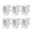 6 Un Módulo Tomada 2p+t 10a/250v Fame Elegance Branco Branco