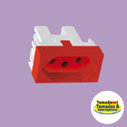 6 Un Módulo Tomada 2p+t 20a/250v Fame Elegance Vermelho Verme