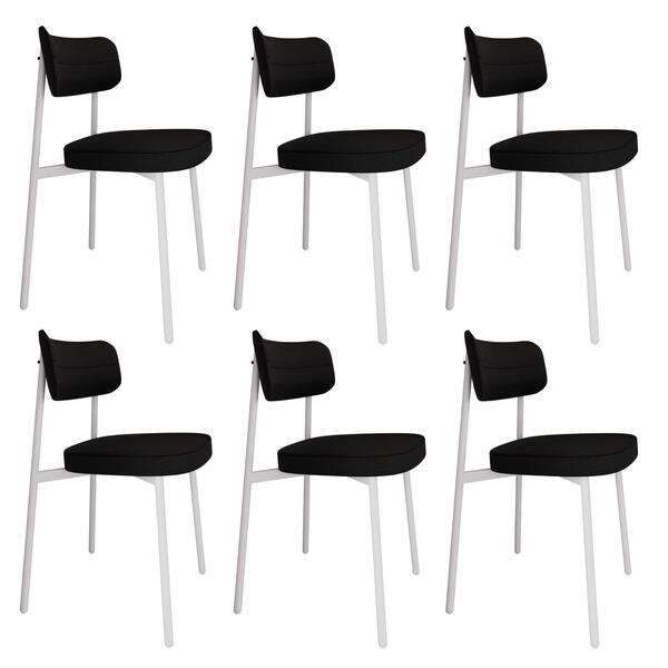 6 Unidades Cadeira Alloa Fixa C/4 Pés 50 X 44,7 X 83,8 Cm Pés