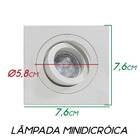 6x Spot Orientável Quadrado Rente Embutir P/minidicroica St18