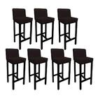 7 Banquetas Bia Suede Marrom E Base Preta -bela Casa Shop