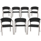 7 Cadeiras Atenas Tricô Náutico E Alumínio Com Proteção Uv Pa