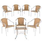 7 Cadeiras De Area Em Aluminio E Fibra Sintetica Tóquio E 1 M