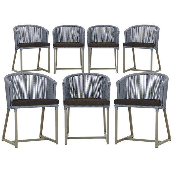7 Cadeiras De Jantar Área Noronha Em Alumínio Com Pintura Fen