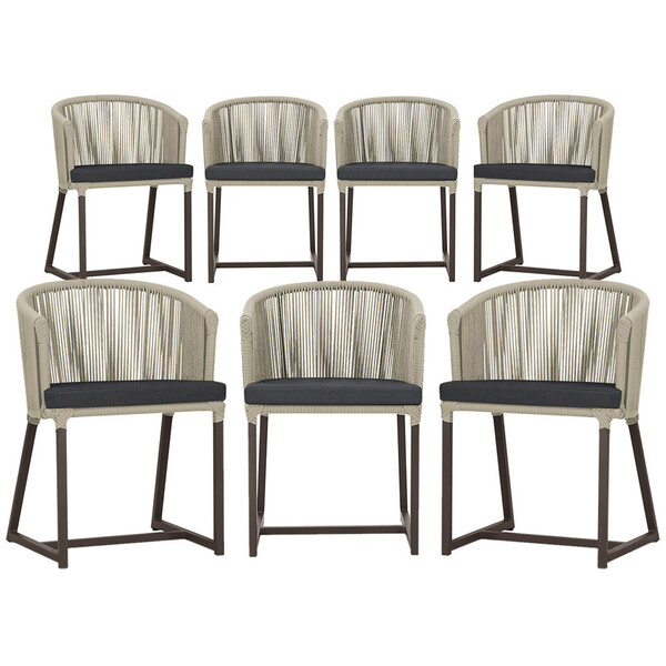 7 Cadeiras De Jantar Área Noronha Em Alumínio Com Pintura Mar