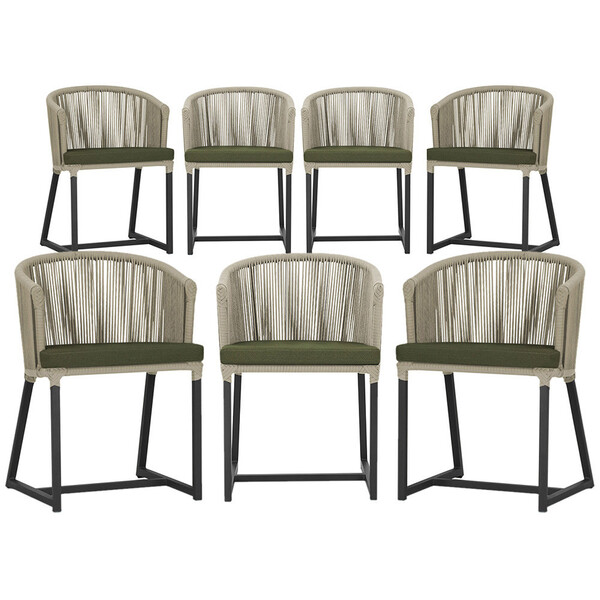 7 Cadeiras De Jantar Área Noronha Em Alumínio Com Pintura Pre