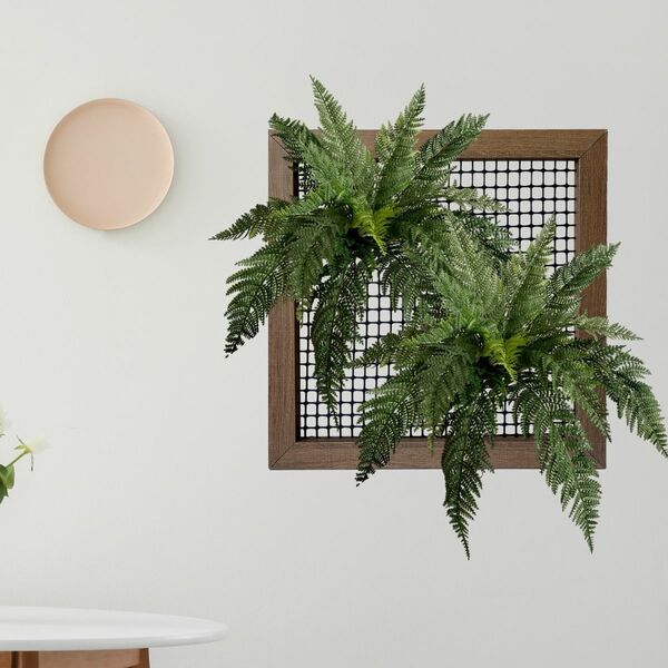 7 Folhagens Artificiais 50cm Samambaia Palmeira Permanente Id